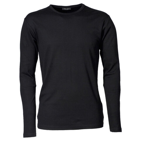TEE JAYS Long Sleeve Interlock T-shirt - Økologisk, herre-Sort