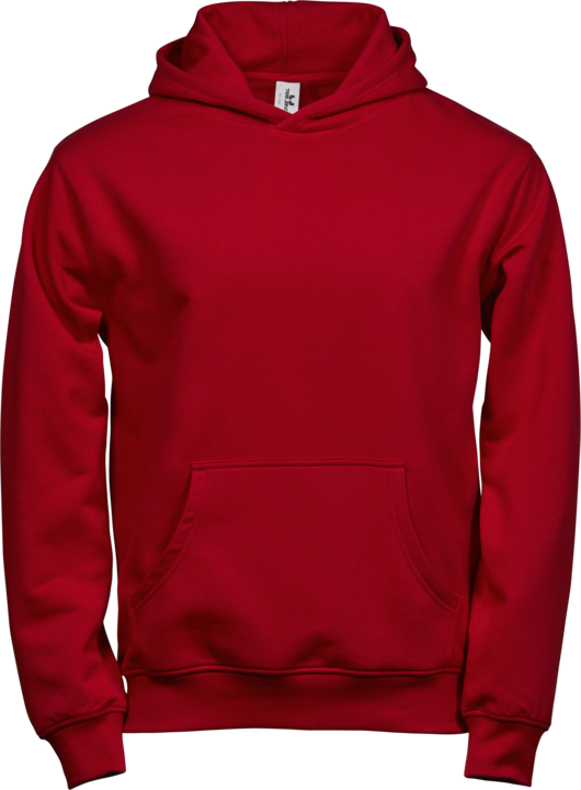 LABELFREE Junior Power Hoodie , Tee Jays - 70% Økologisk Bomuld-Rød
