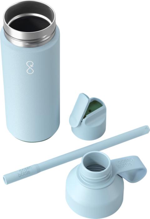 Ocean Bottle GO 500 ml isoleret vandflaske - Genbrugs Stål Termoflaske-Lyseblå