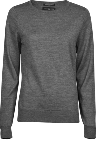 TEE JAYS Crew Neck Strik Sweater, dame-Grå