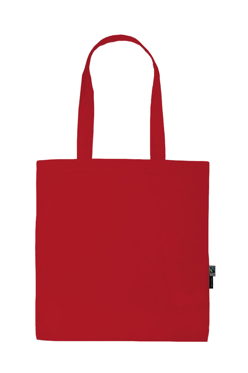 NEUTRAL Shopper med Lange Stropper, 100% Økologisk Fairtrade Bomuld-Rød