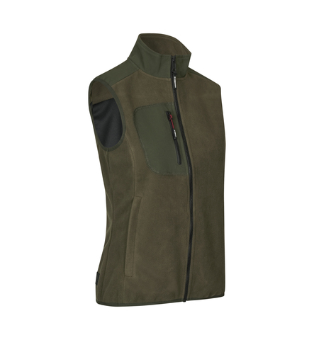 ID Bonded fleecevest, Dame-Oliven