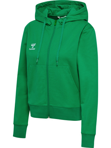 HUMMEL 2.0 Zip Hoodie, Dame - Økologisk Bomuld-Grøn