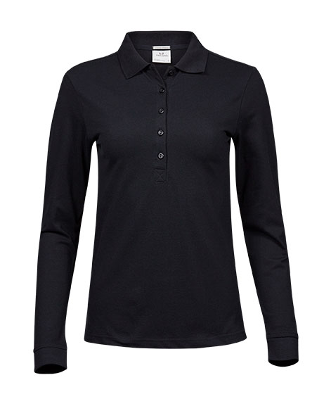 TEE JAYS Luksus Stretch Long Sleeve, Økologisk, dame-Sort