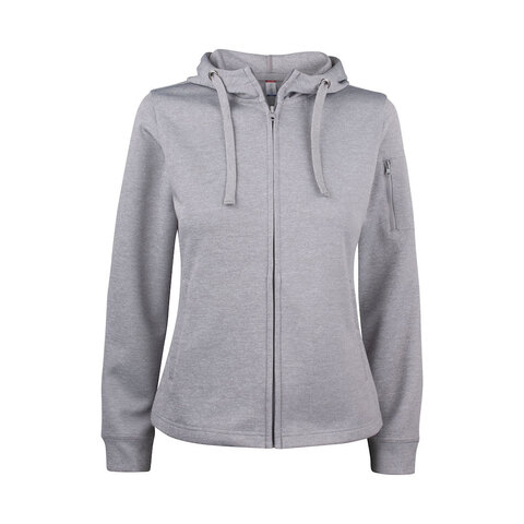 CLIQUE Basic Active Hoody Full Zip Dame - Spun Dyed-Grå