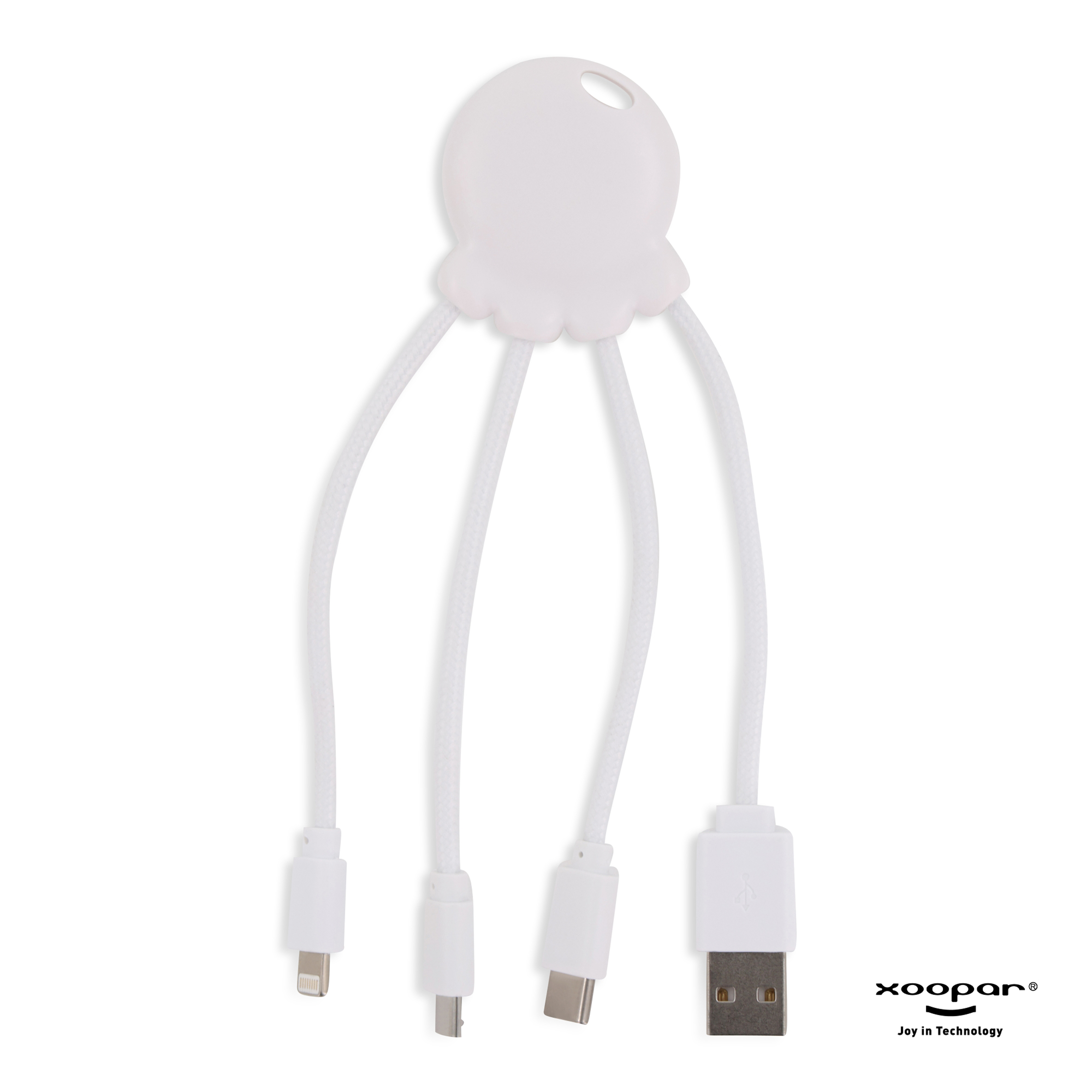 Xoopar Octopus Charging cable - rPet-Hvid
