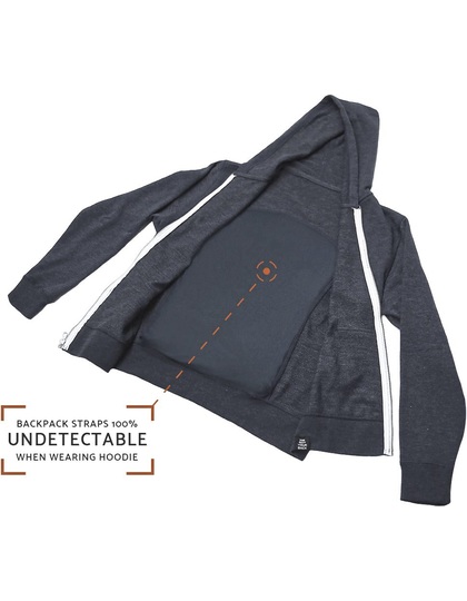 Hero Hoodie Sweat Jakke Lite - Pak i rygsæk-Steel Grey