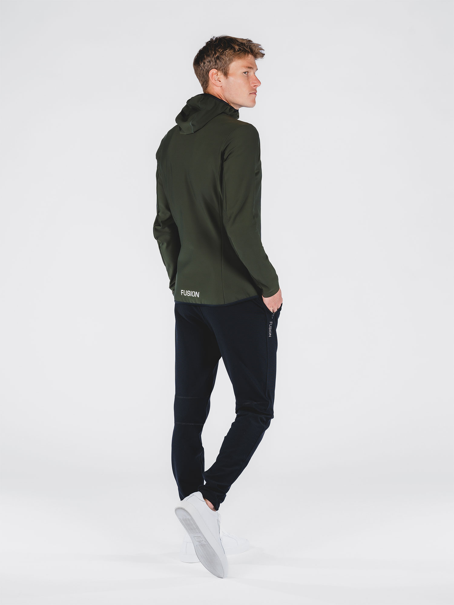 FUSION Recharge Hoodie, Herre-Mørkegrøn