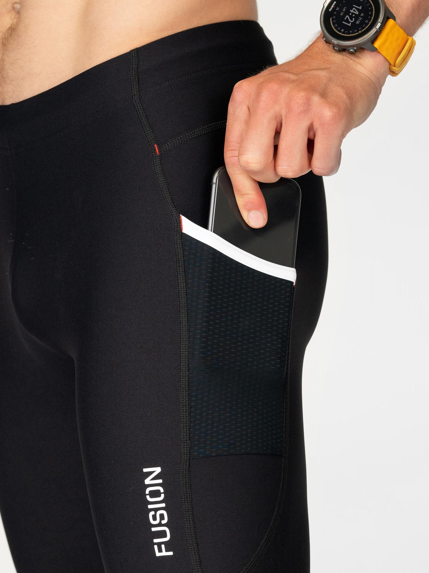 FUSION Hot Løbetights, unisex-Sort