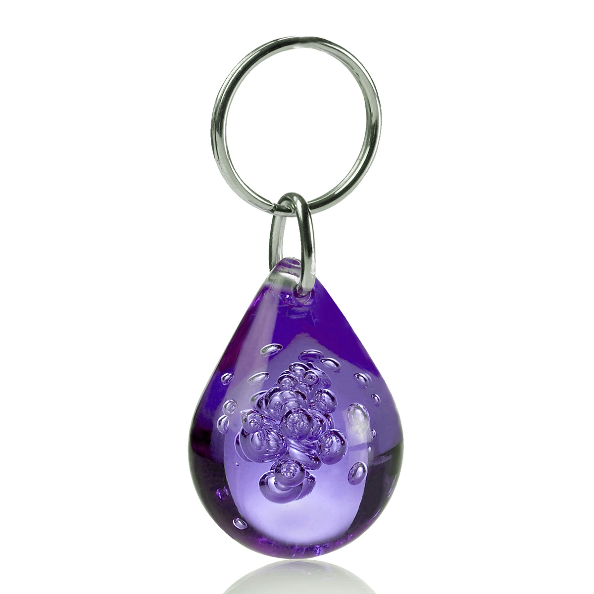 Dråbe Nøglering - Genbrugs Akryl-Lilla