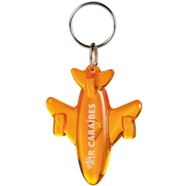 Flyver Nøglering - Genbrugs Akryl-Klar Orange