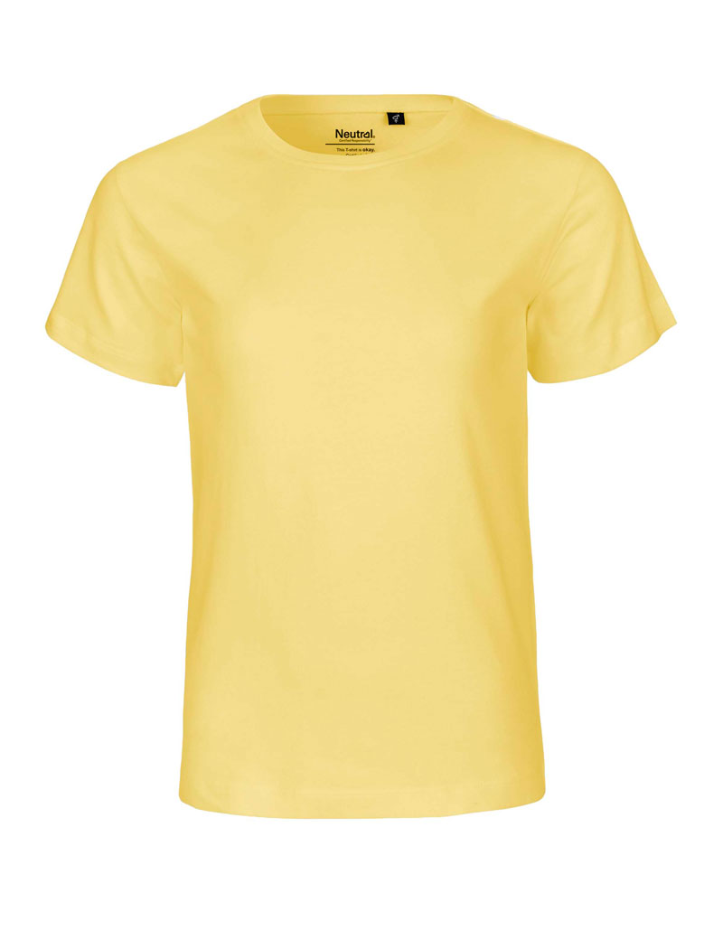 NEUTRAL T-shirt Børn, 100% Økologisk Fairtrade Bomuld-Lyse Gul