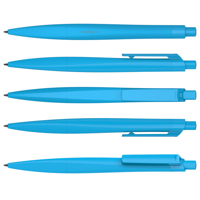 KLIO Shape Kuglepen, rPet-Cyan