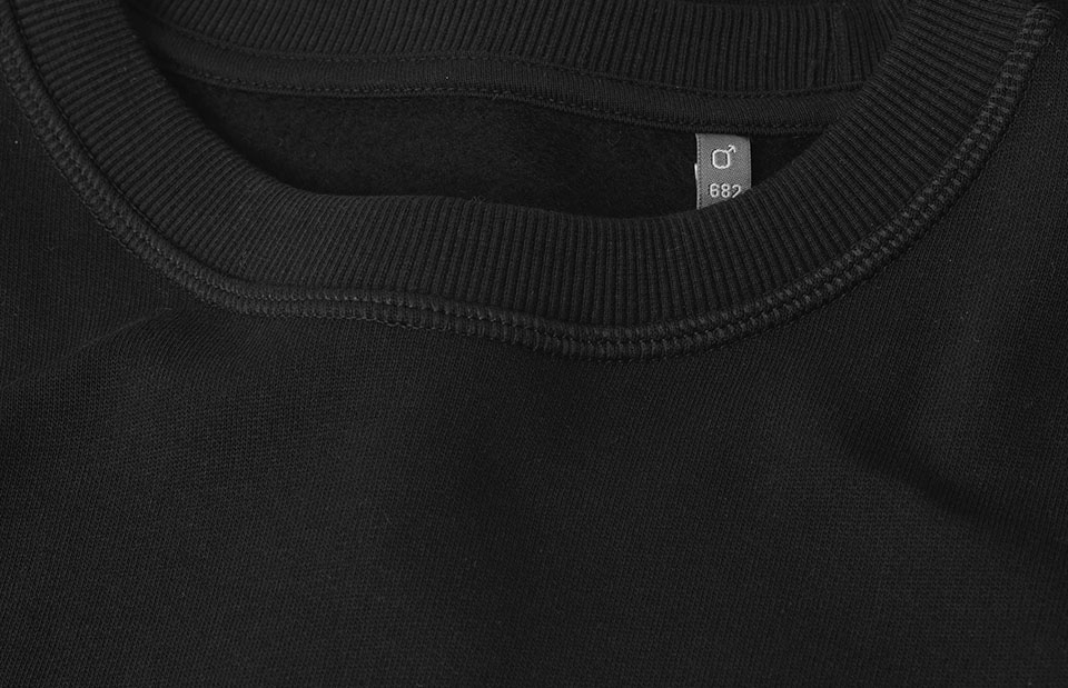 ID Økologisk O-hals Sweatshirt, herre GOTS-Sort