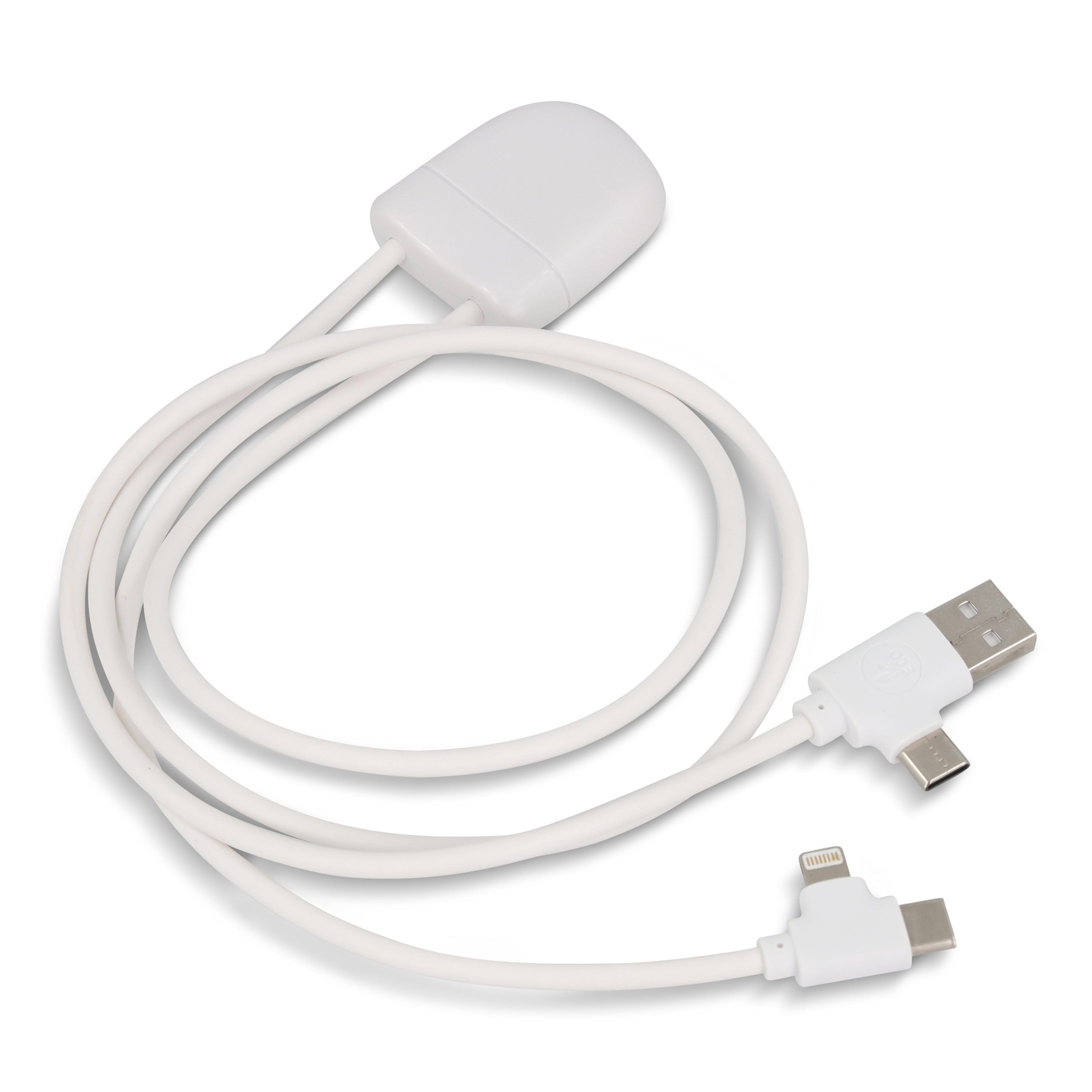 Xoopar Ice-C GRS Charging cable - rPet-Hvid