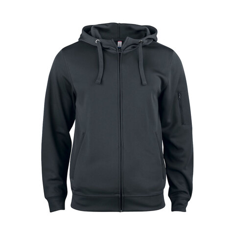 CLIQUE Basic Active Hoody Full Zip Herre - Spun Dyed-Sort