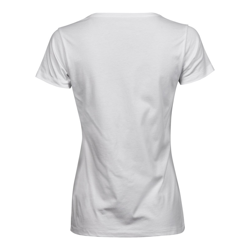TEE JAYS Luxury V-neck T-shirt - Økologisk, dame-Hvid