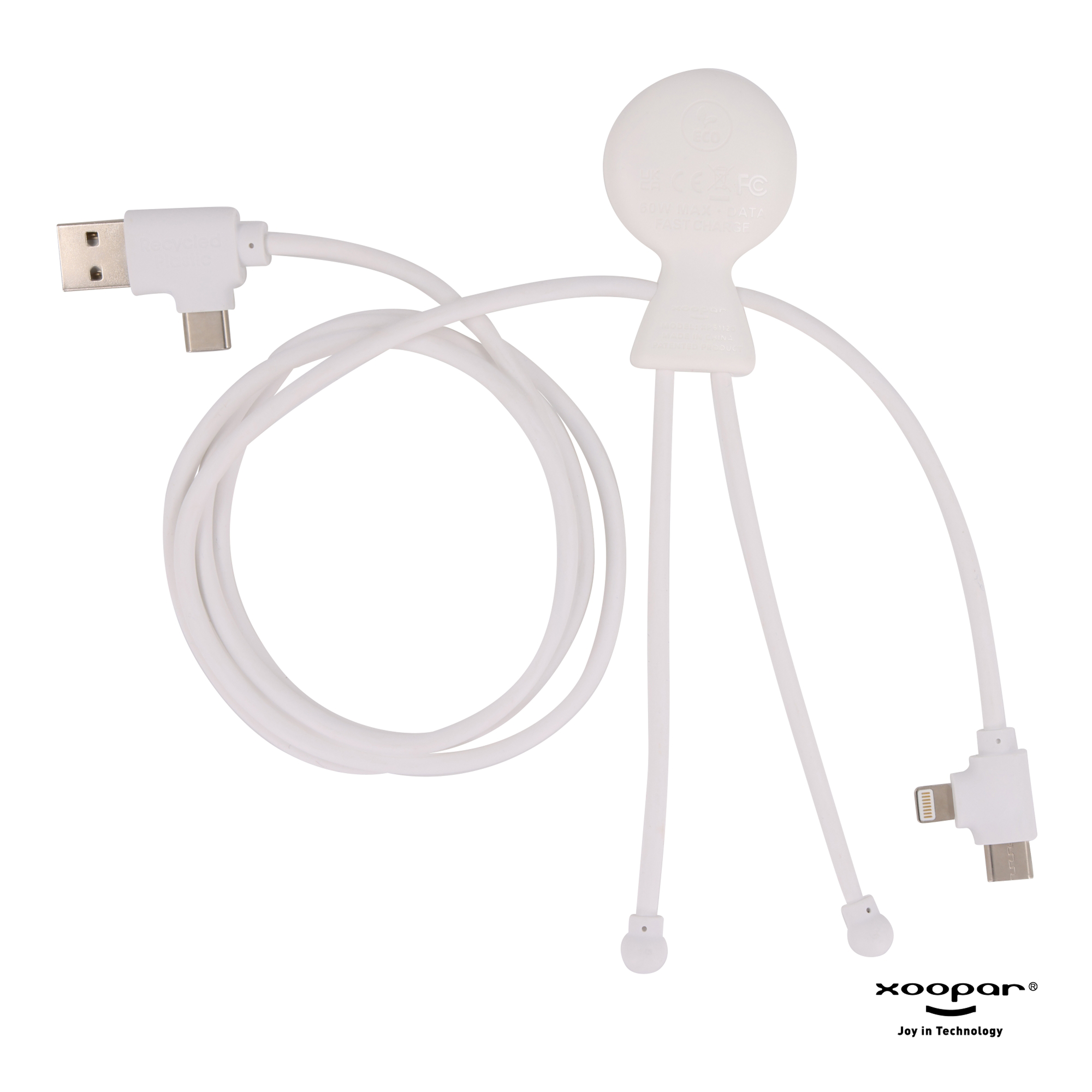Xoopar Mr. Bio Long Power Delivery Cable - rPet-Hvid