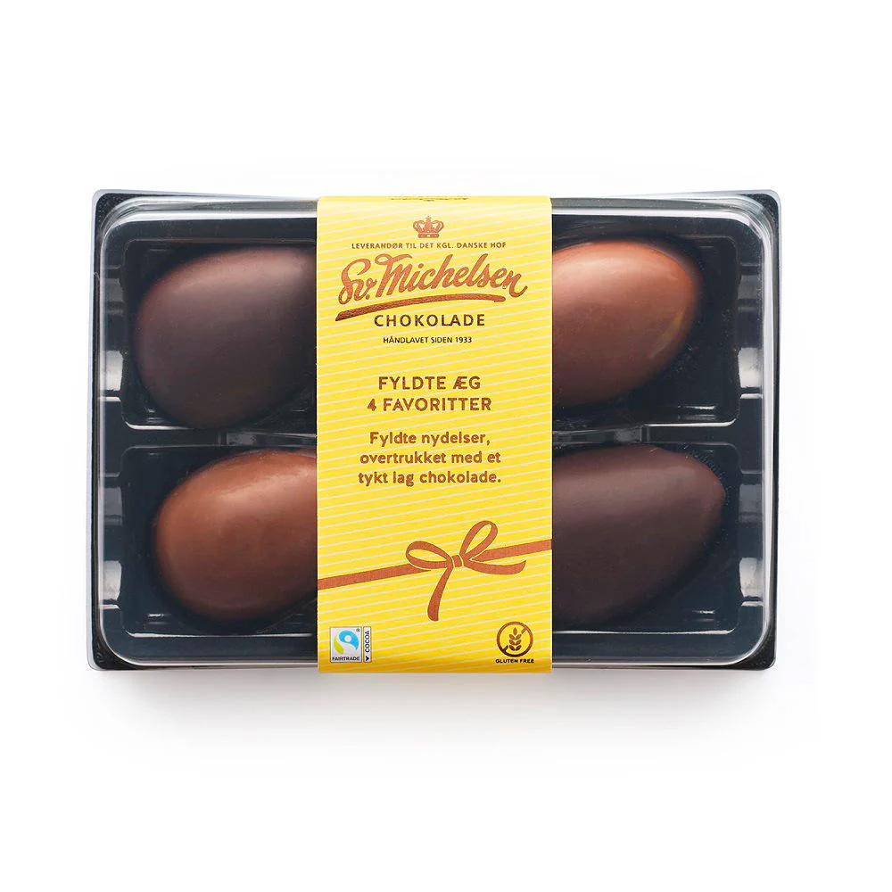 SV. MICHELSEN 4 store fyldte æg - Nougat marcipan - Fairtrade