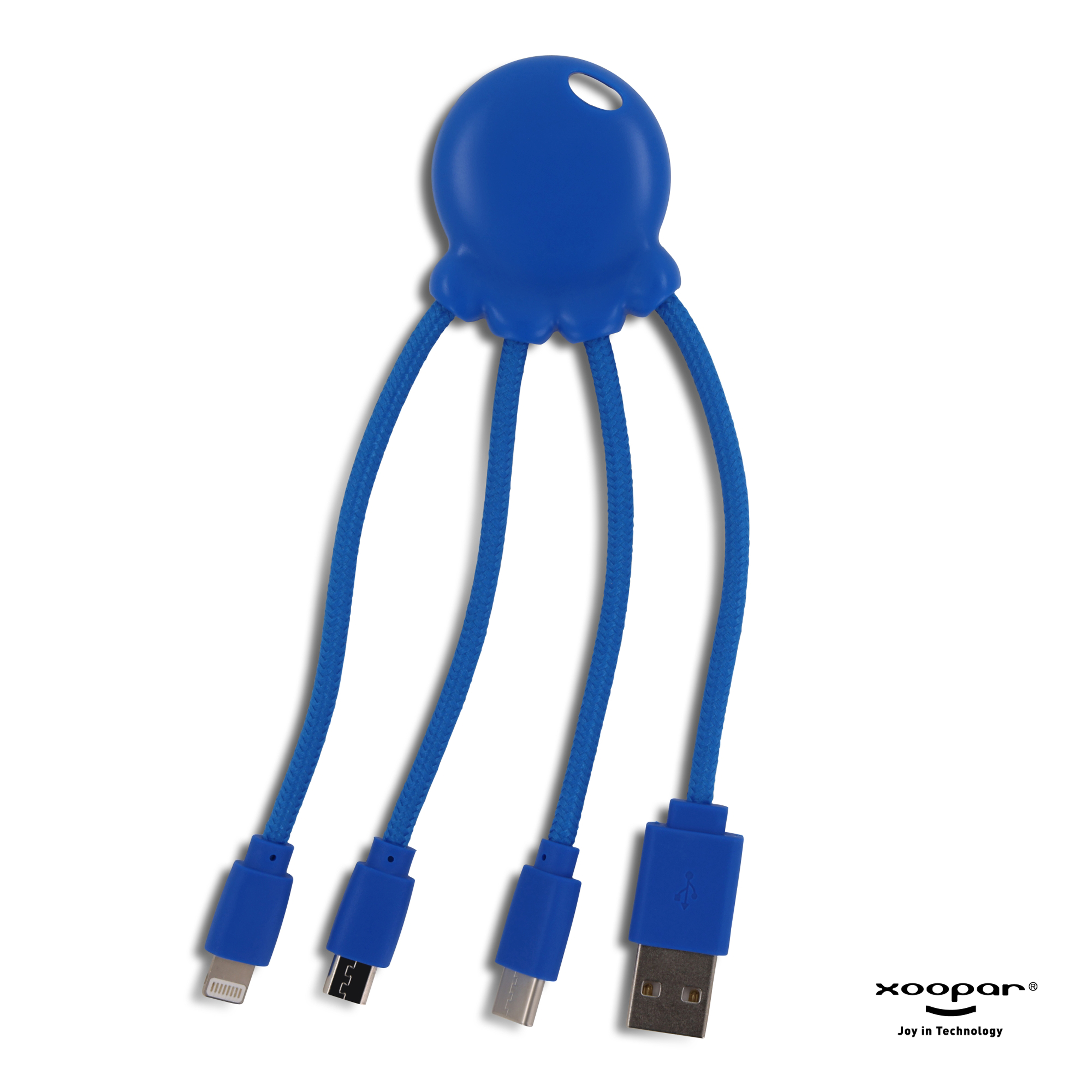 Xoopar Octopus Charging cable - rPet-Blå