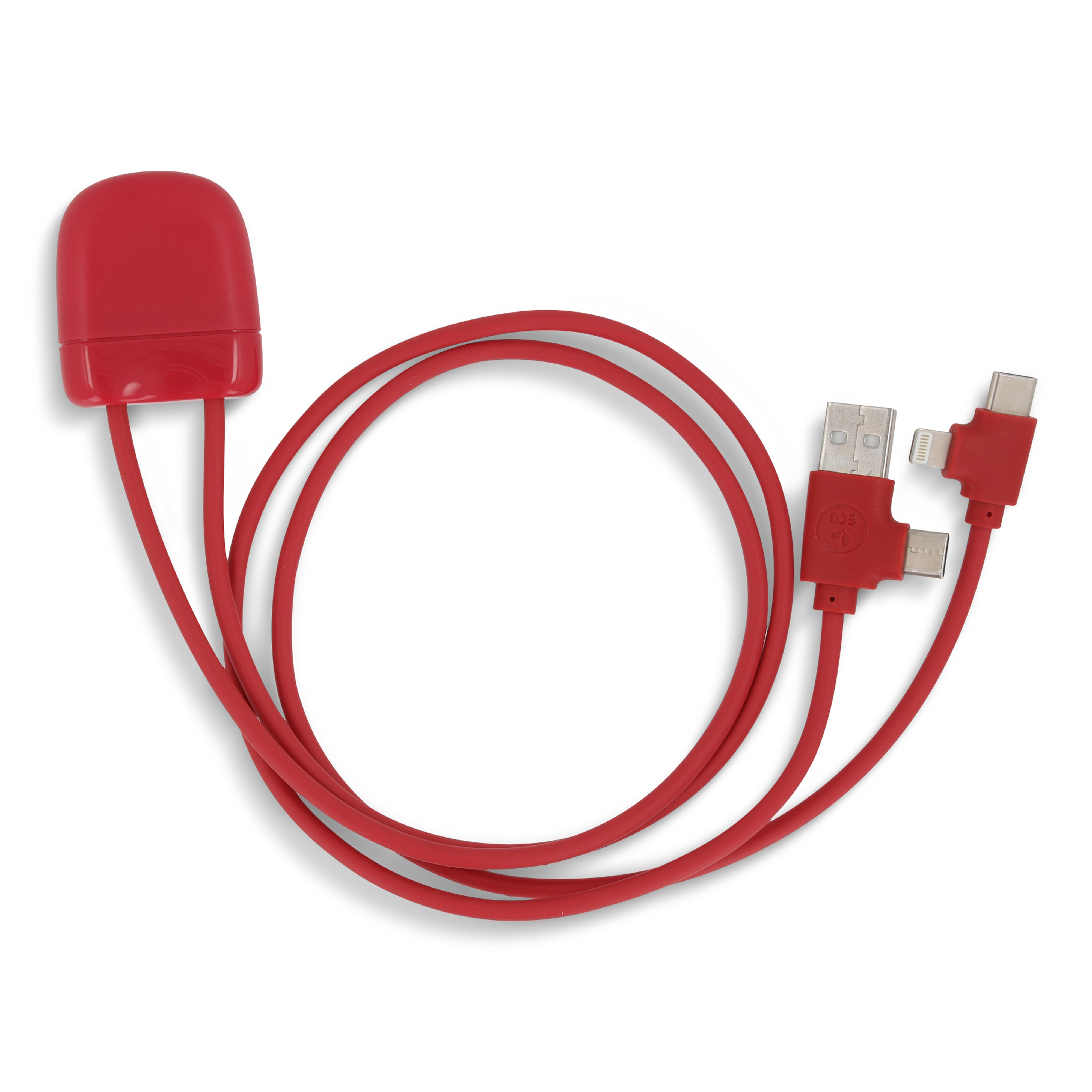 Xoopar Ice-C GRS Charging cable - rPet-Rød