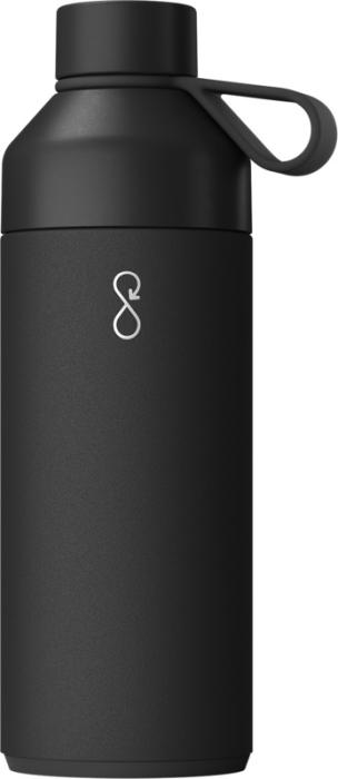 Ocean Bottle 1000 ml. vakuumisoleret vandflaske, Genanvendt Stål-Sort