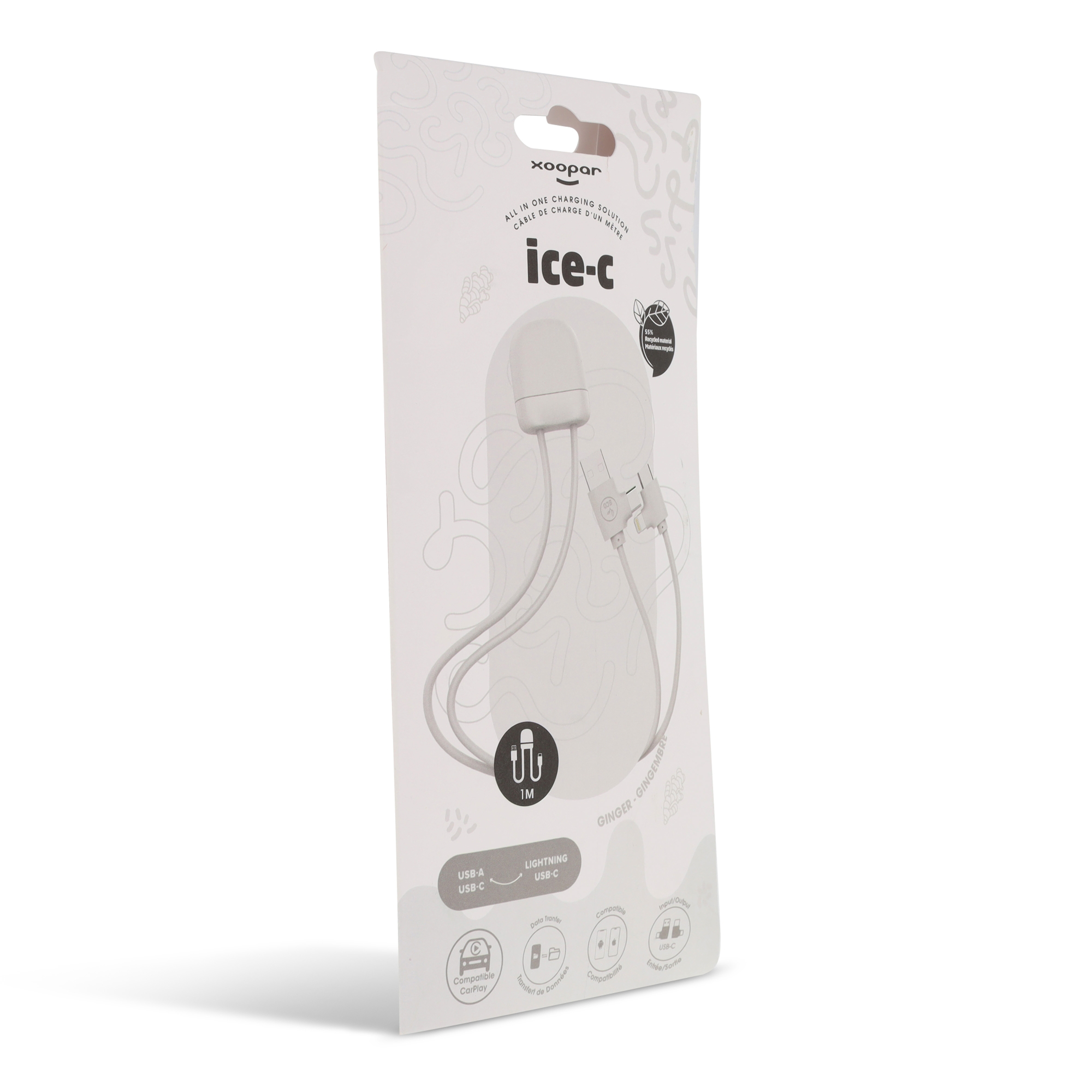 Xoopar Ice-C GRS Charging cable - rPet-Sort