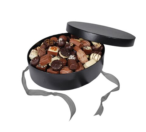 Hatteæske med 1300 g. Luksus Chokolade