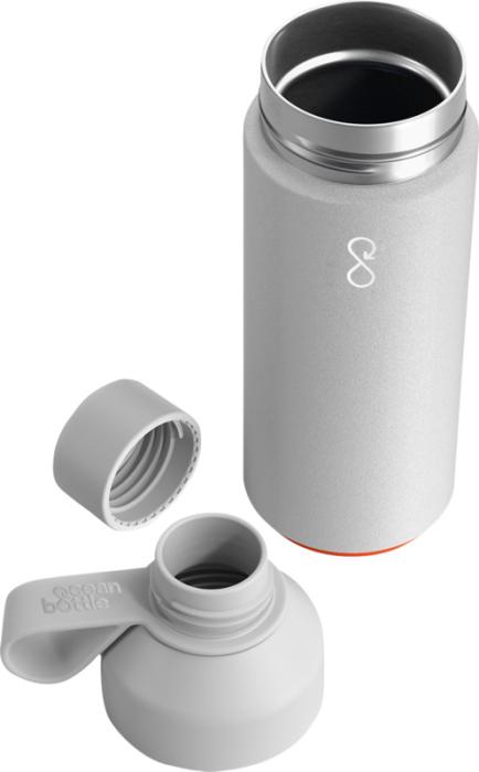 Ocean Bottle 500 ml vakuumisoleret vandflaske, Genanvendt Stål-Grå