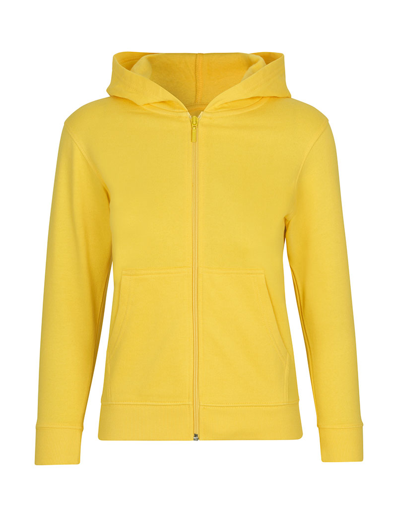 NEUTRAL Zip Hoodie Børn, 100% Økologisk Fairtrade Bomuld-Gul