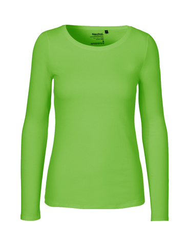NEUTRAL Langærmet Dame T-shirt, 100% Økologisk Fairtrade Bomuld-Lime