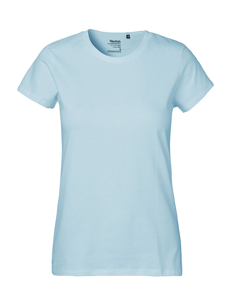 NEUTRAL Classic Dame T-shirt, 100% Økologisk Fairtrade Bomuld-Lyseblå
