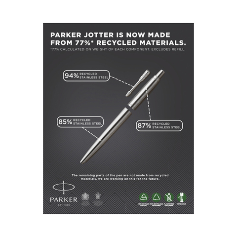 Parker Jotter kuglepen (sort refill)-Sølv