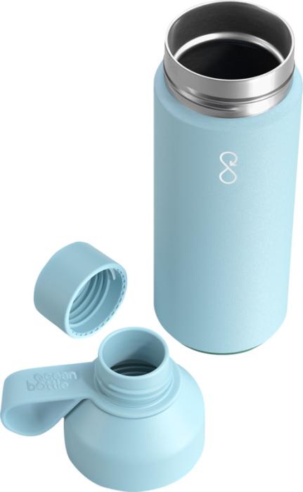 Ocean Bottle 500 ml vakuumisoleret vandflaske, Genanvendt Stål-Lyseblå