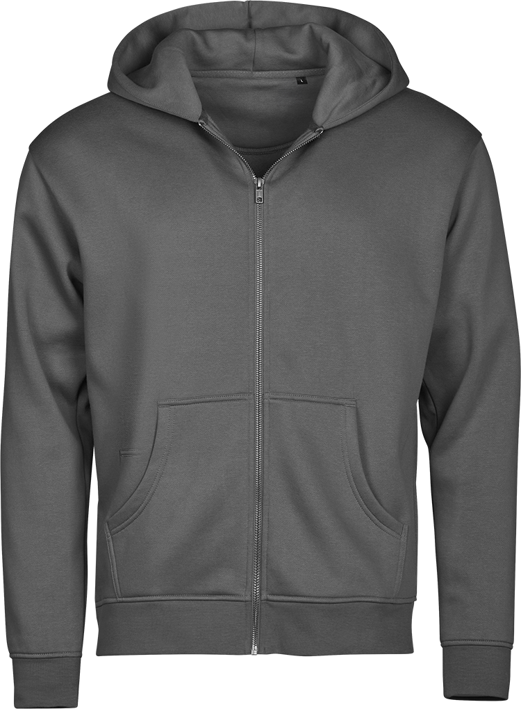 TEE JAYS Urban Hooded Full Zip Sweatshirt - Økologisk Bomuld-Grå