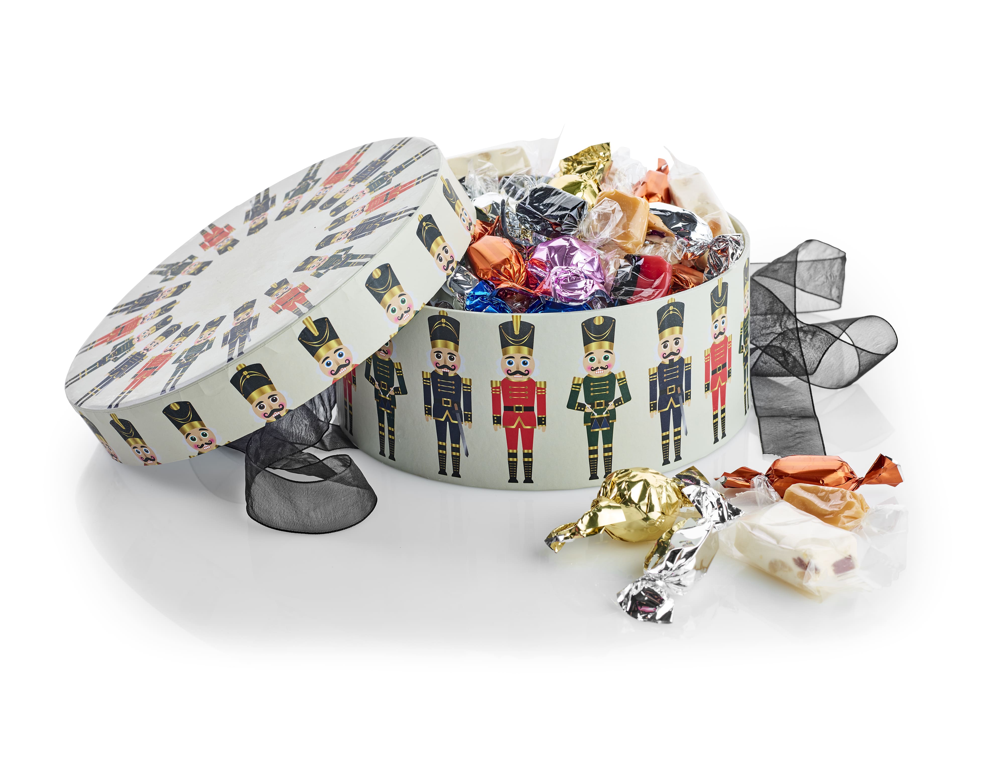 Hatteæske med Julemix, 600 g.-Rød