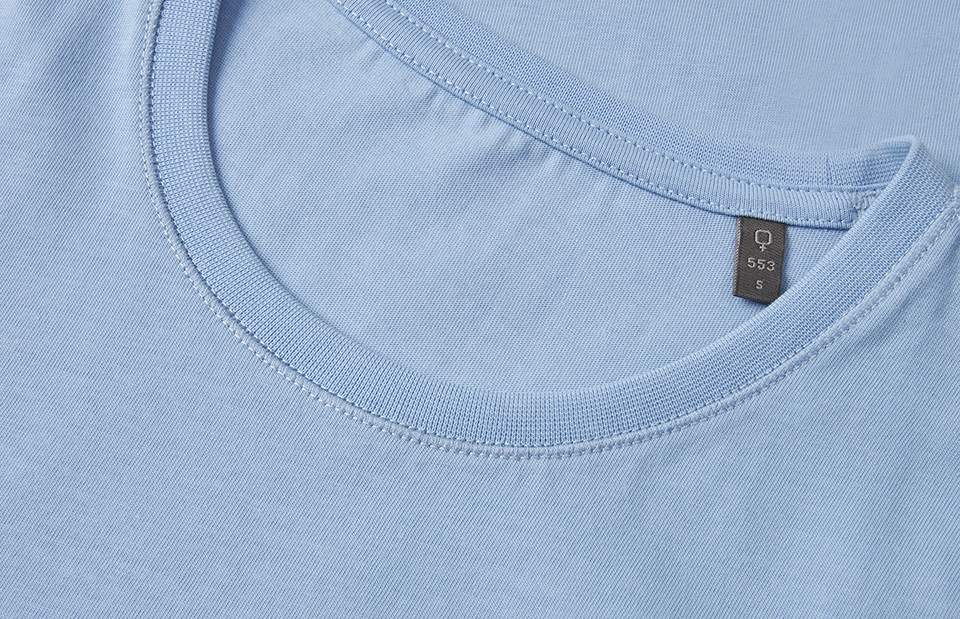 ID Økologisk O-hals T-shirt, dame-Lyseblå