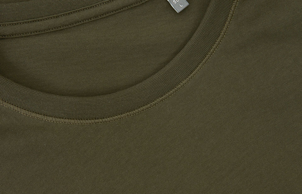 ID Økologisk O-hals T-shirt, herre-Oliven