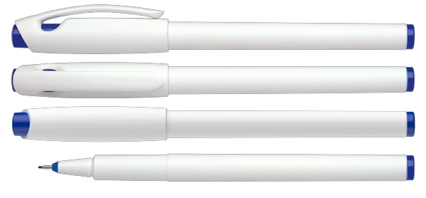 SCHNEIDER Fineliner , Marker, Topliner 967 - Recycling-Hvid m Blå blæk