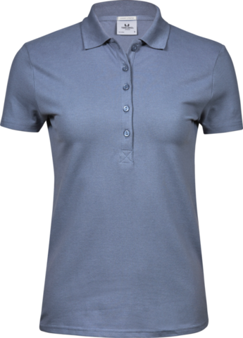 TEE JAYS Ladies Luxury Stretch Polo, Økologisk, dame-Blågrå