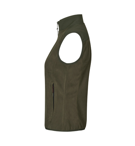 ID Bonded fleecevest, Dame-Oliven