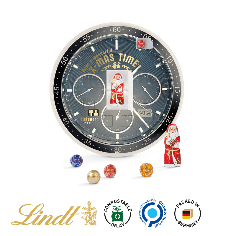 Rund Julekalender med Lindt Chokolade - Certificeret karton-Design Inspiration
