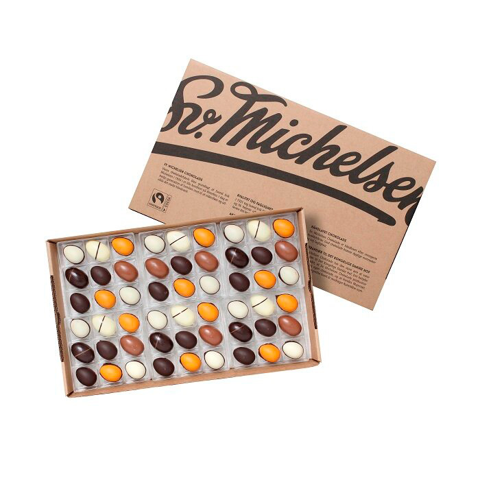 SV. MICHELSEN Æske med 54 stk. Fyldte Påskeæg - Fairtrade