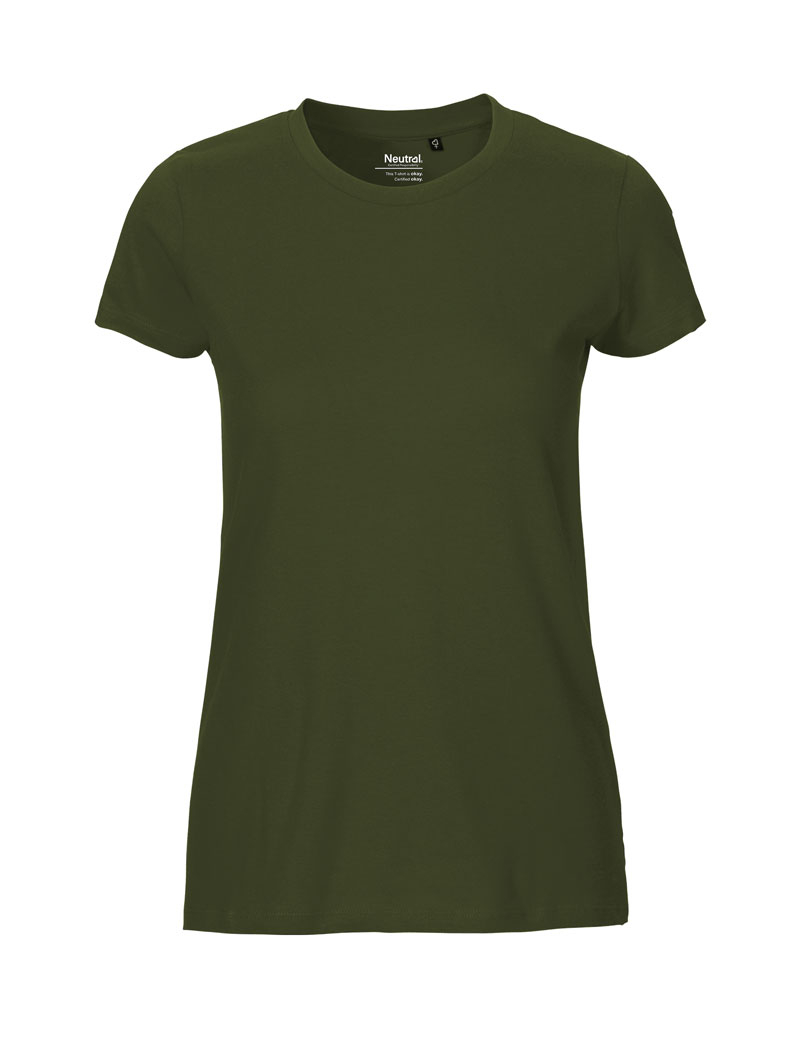 NEUTRAL Fit Dame T-shirt, 100% Økologisk Fairtrade Bomuld-Militær
