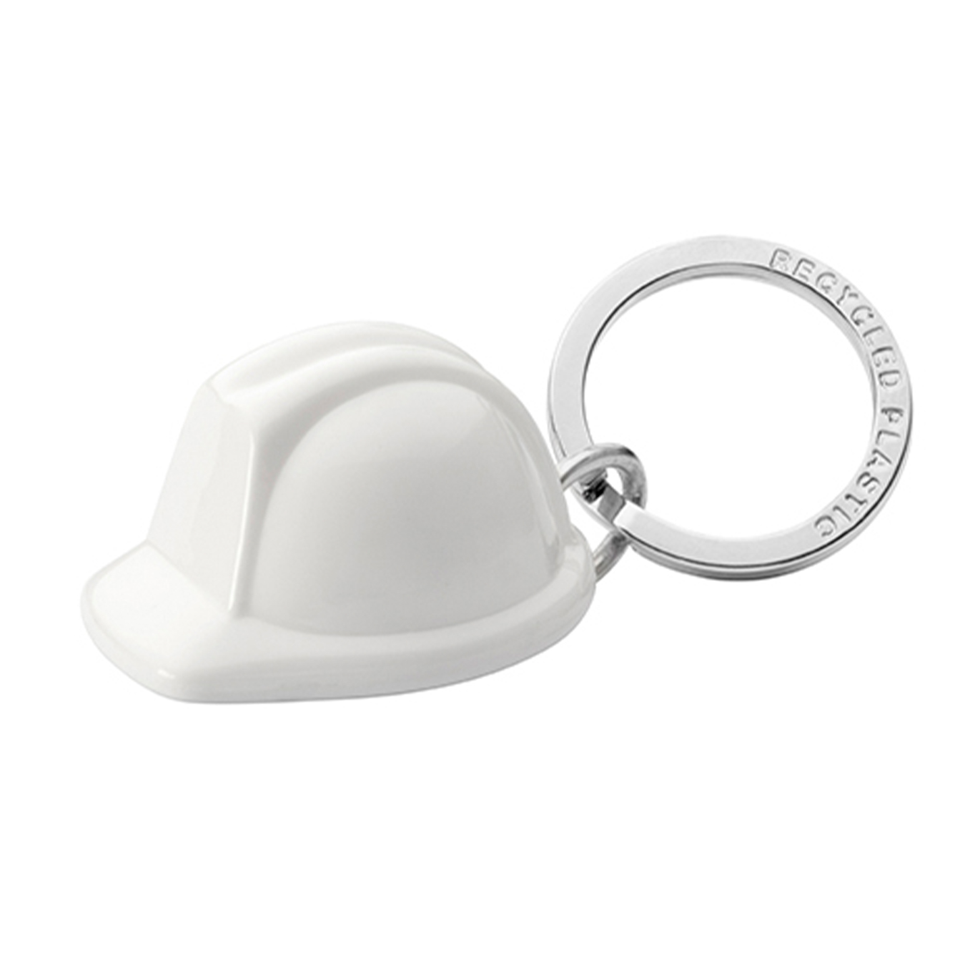 Hjelm nøglering - Genbrugs Akryl-Hvid