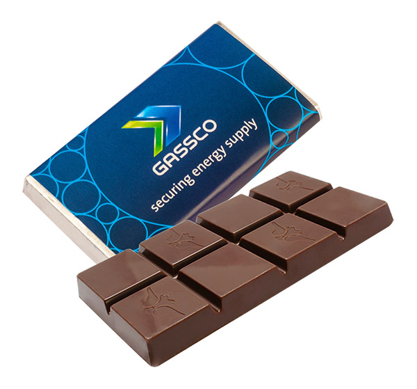 Chokolade plade 25 g. - Certificeret papir-50 % Mørk Chokolade