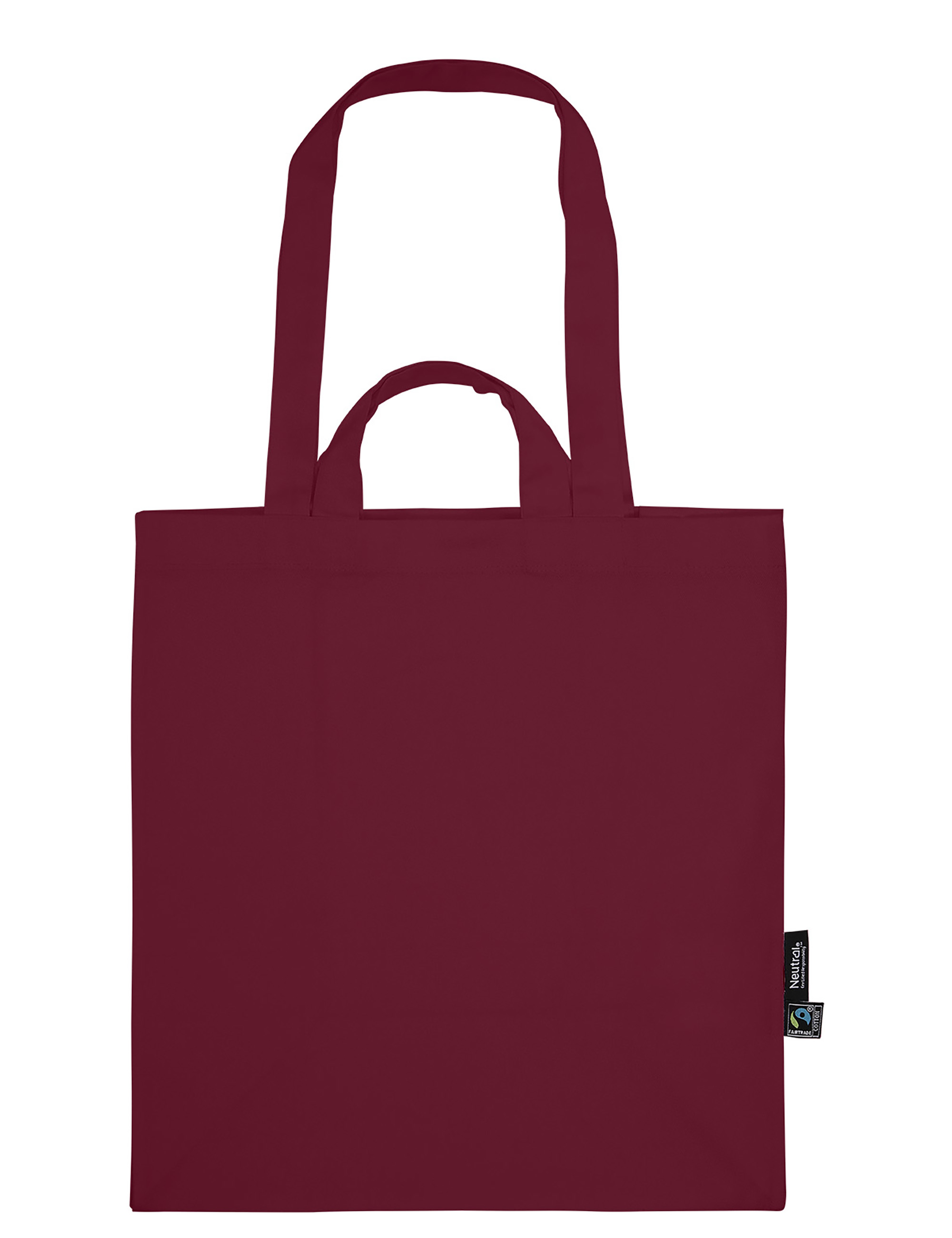 NEUTRAL Kraftig Mulepose med Multi Stropper, 100% Økologisk Fairtrade Bomuld-Bordeaux Rød