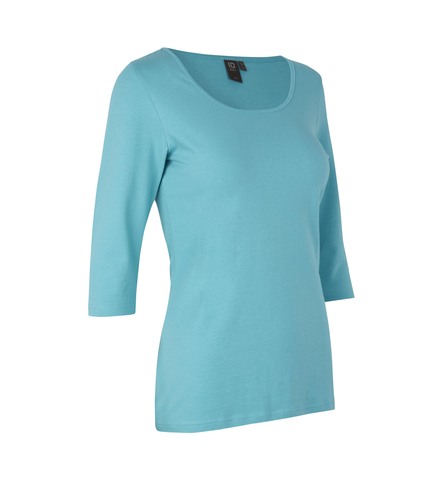 ID Stretch T-shirt ¾ ærmet, dame-Lyseblå
