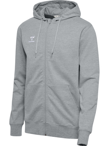 HUMMEL 2.0 Zip Hoodie, Herre - Økologisk Bomuld-Grå melange