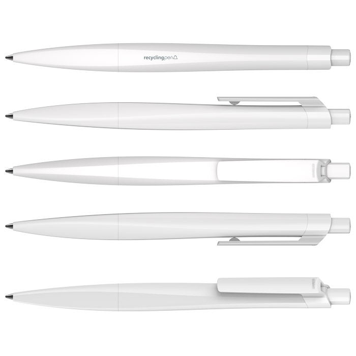KLIO Shape Kuglepen, rPet-Hvid